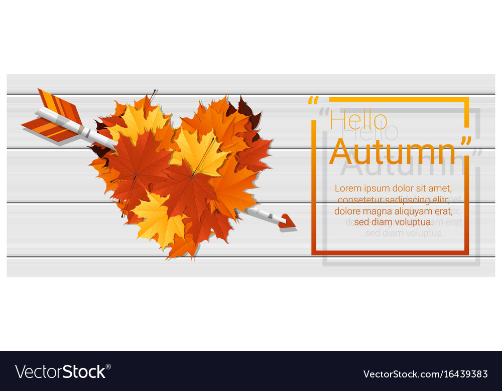 Hello autumn background Royalty Free Vector Image