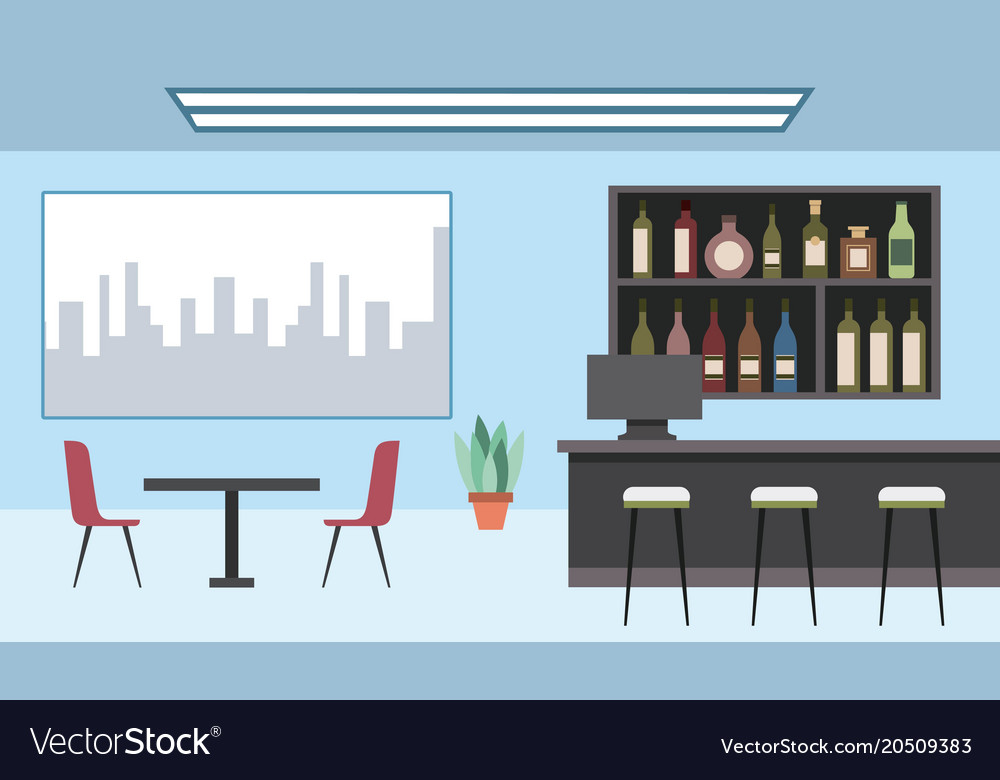 Interiores workspace coffee shop restaurant Vector Image