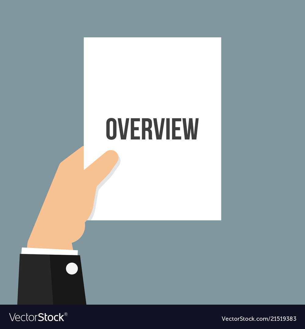 Man showing paper overview text vector image Man showing paper overview text