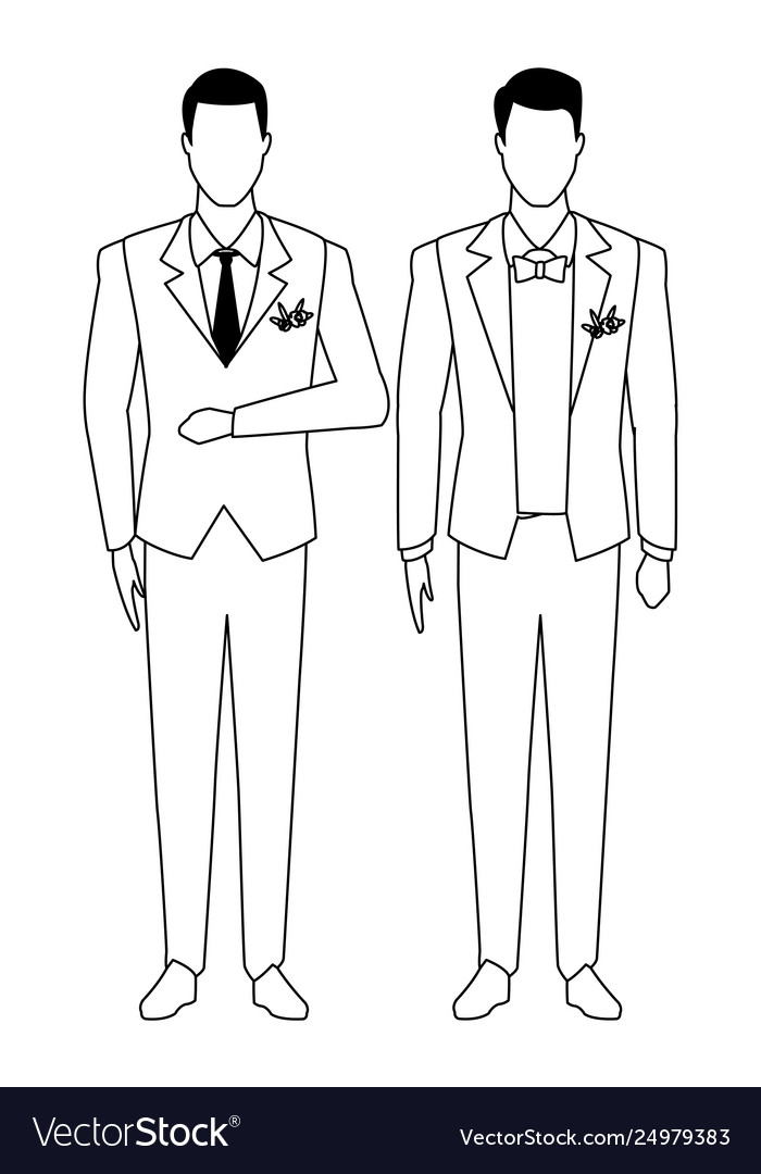 Men wearing tuxedo black and white