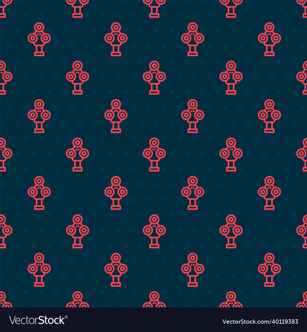 Red line 3d scanner icon isolated seamless pattern vector image Red line 3d scanner icon isolated seamless pattern
