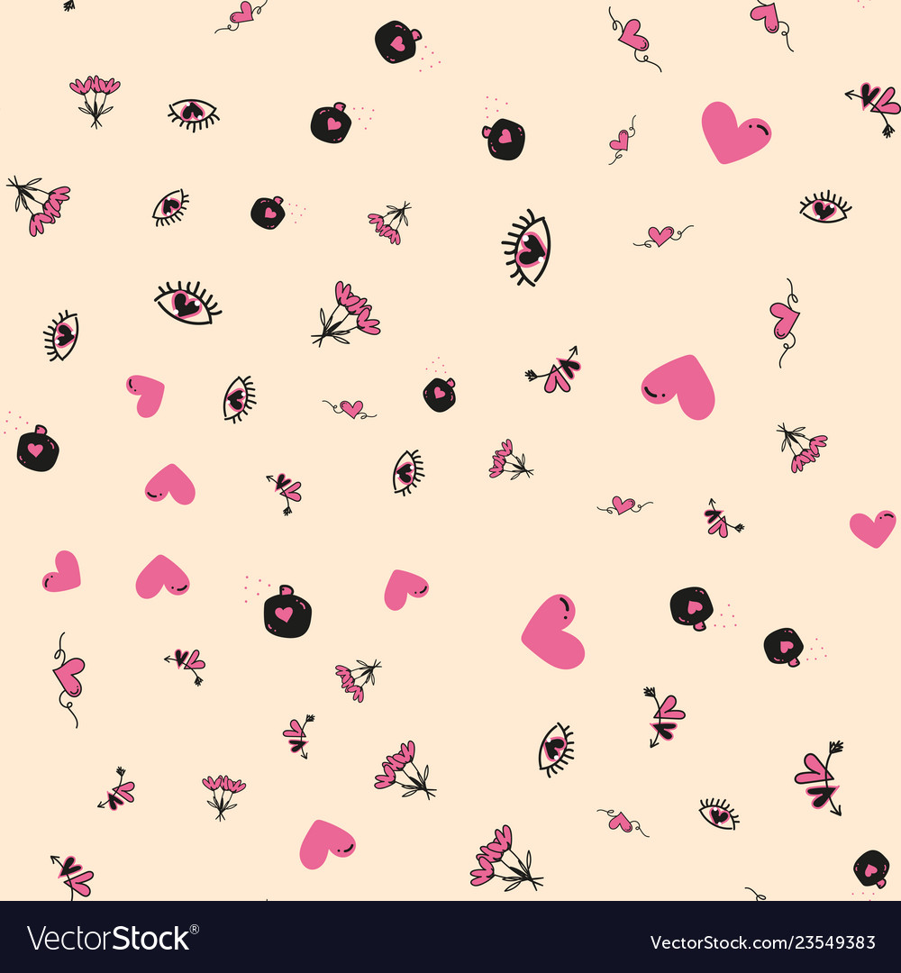Seamless pattern with colorful heart vector image Seamless pattern with colorful heart