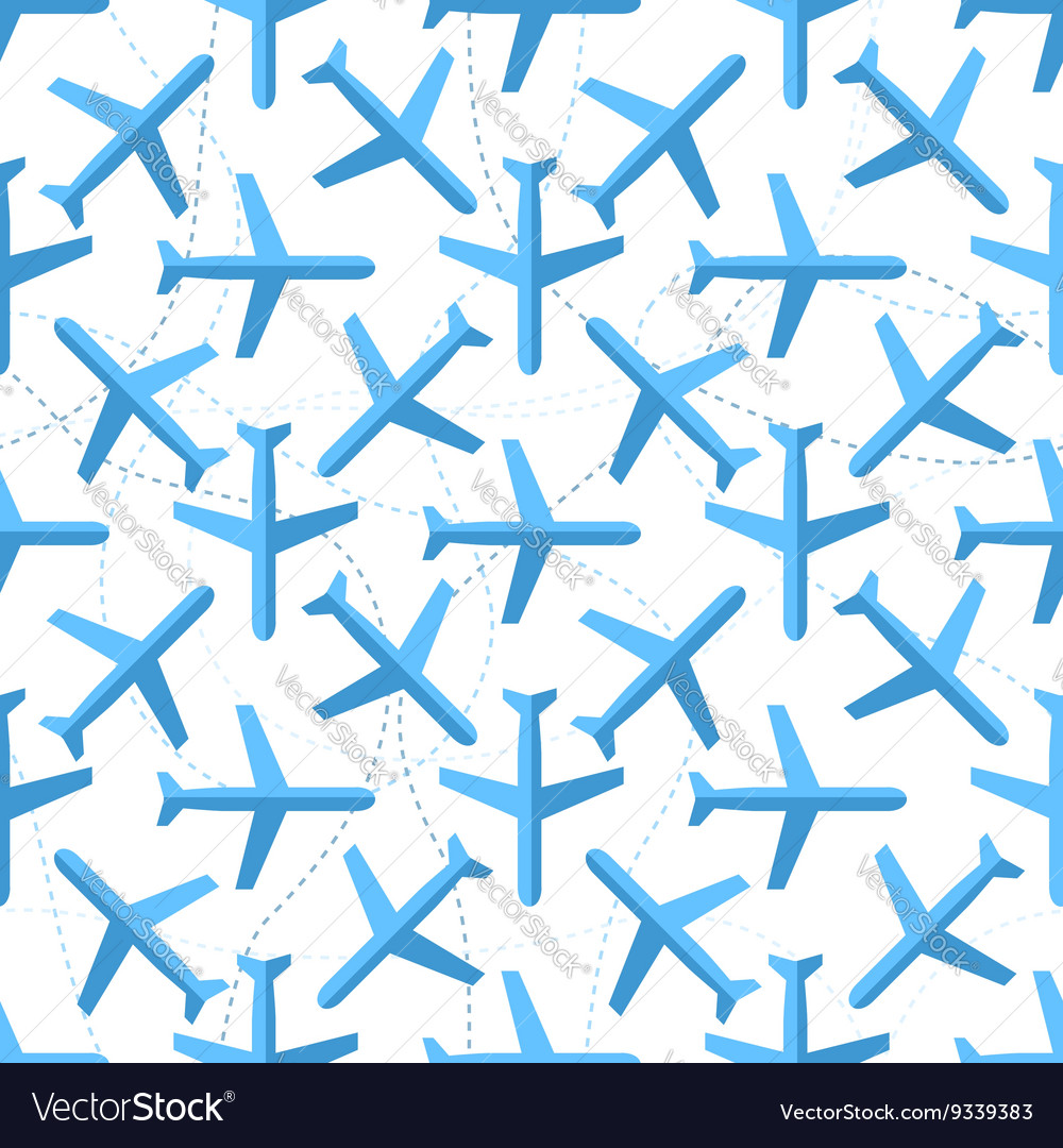 Seamless pattern with flat styled planes