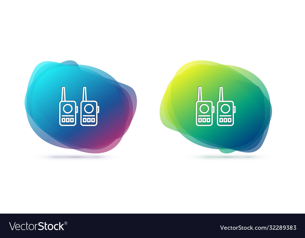 Set line walkie talkie icon isolated on white vector image Set line walkie talkie icon isolated on white