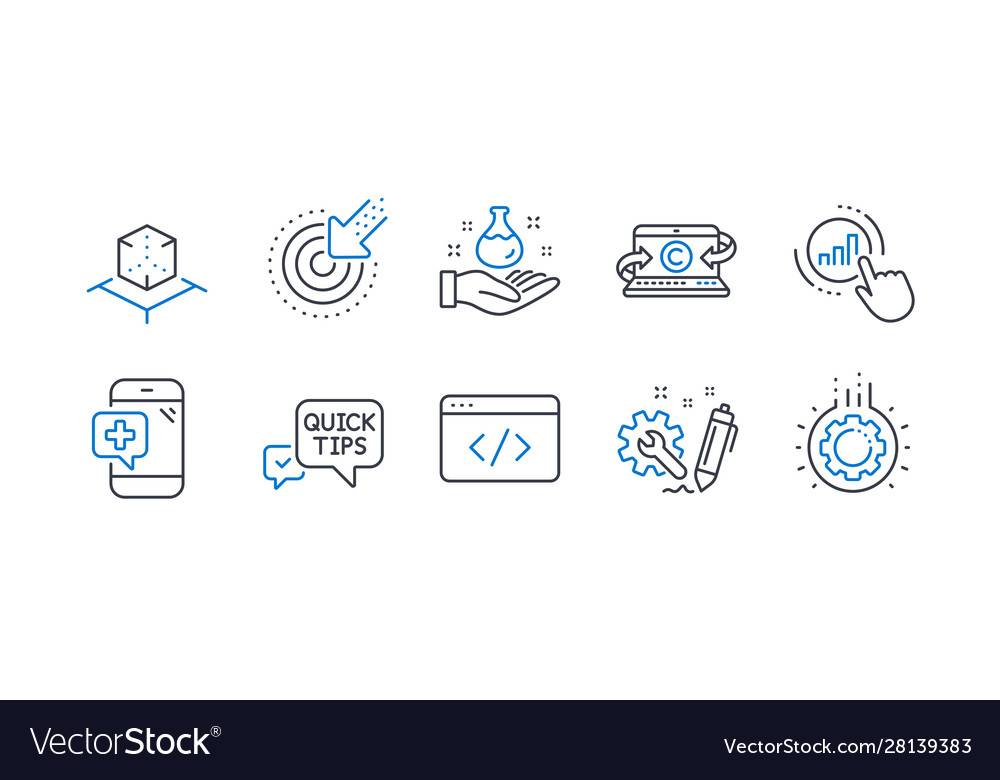 Set science icons such as targeting augmented vector image Set science icons such as targeting augmented