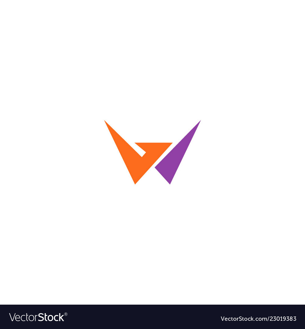 Shape w initial logo Royalty Free Vector Image