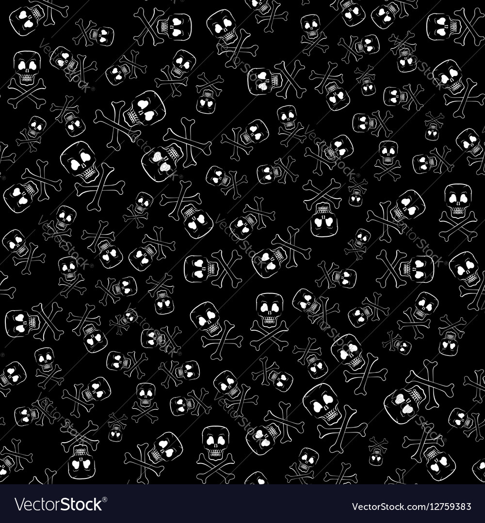 Skull cross bones seamless pattern