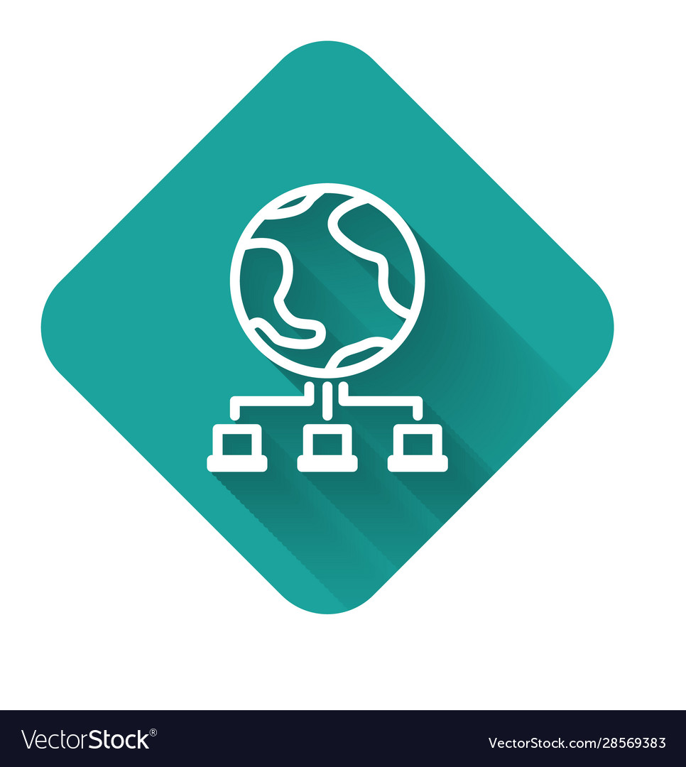White line computer network icon isolated Vector Image White line computer network icon isolated