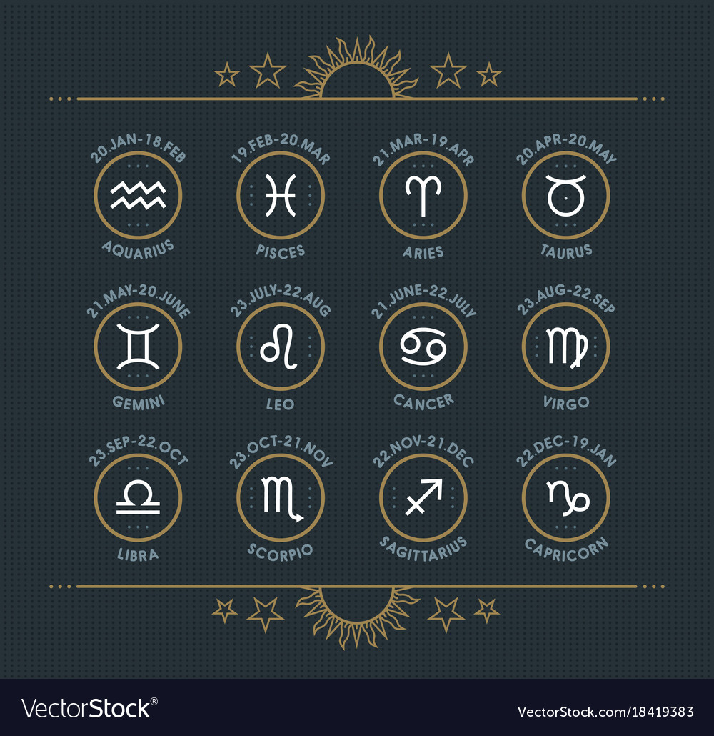 Zodiac Symbol Set - Astrology Icons