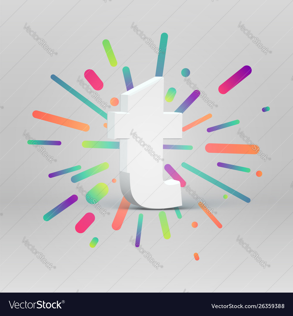 3d character from a fontset with colorful vector image 3d character from a fontset with colorful