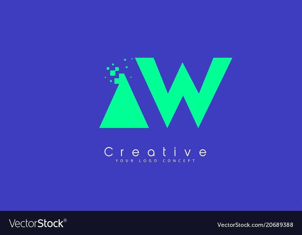 Aw letter logo design with negative space concept Vector Image