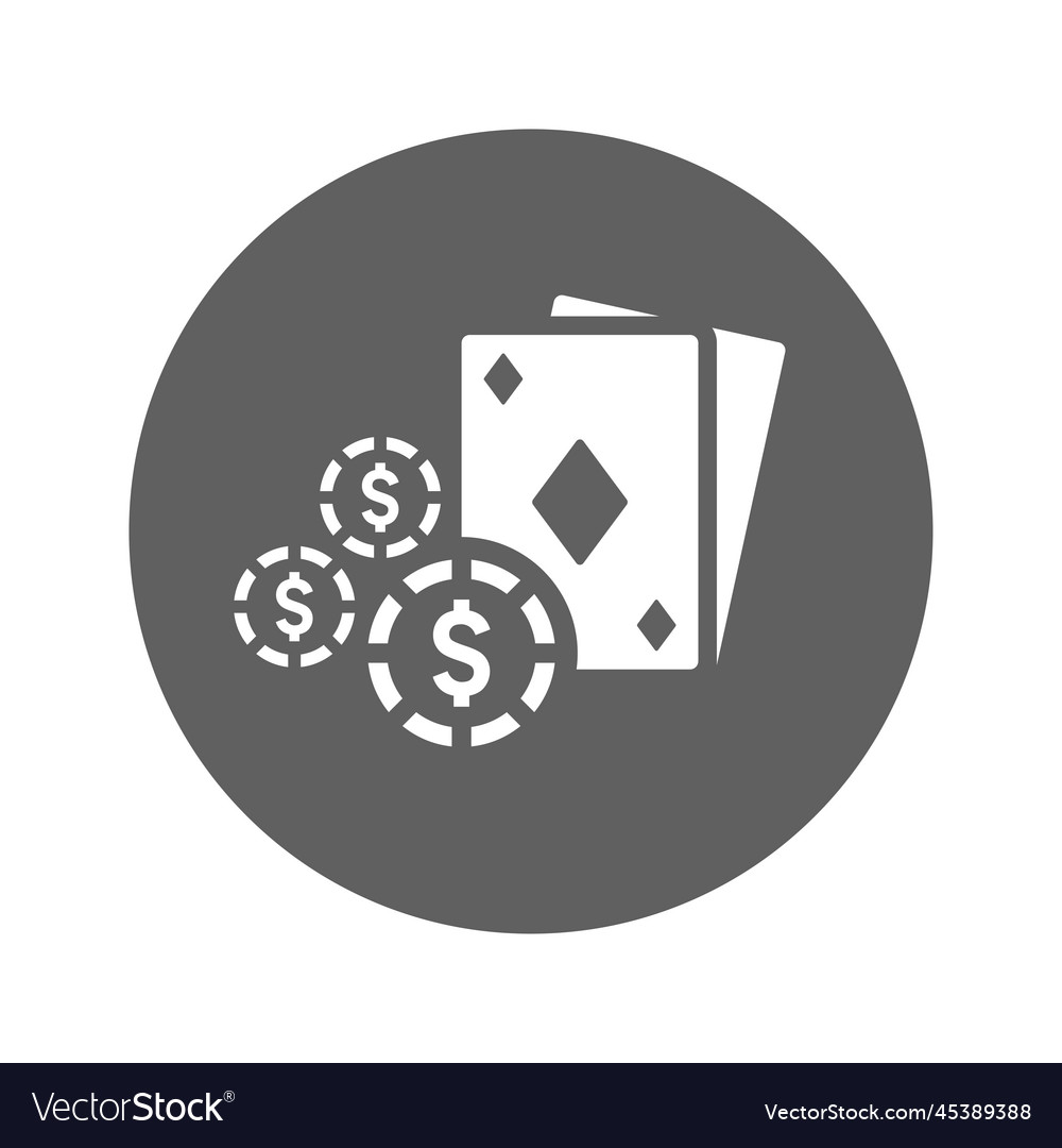 Casino chip icon gray graphics Royalty Free Vector Image