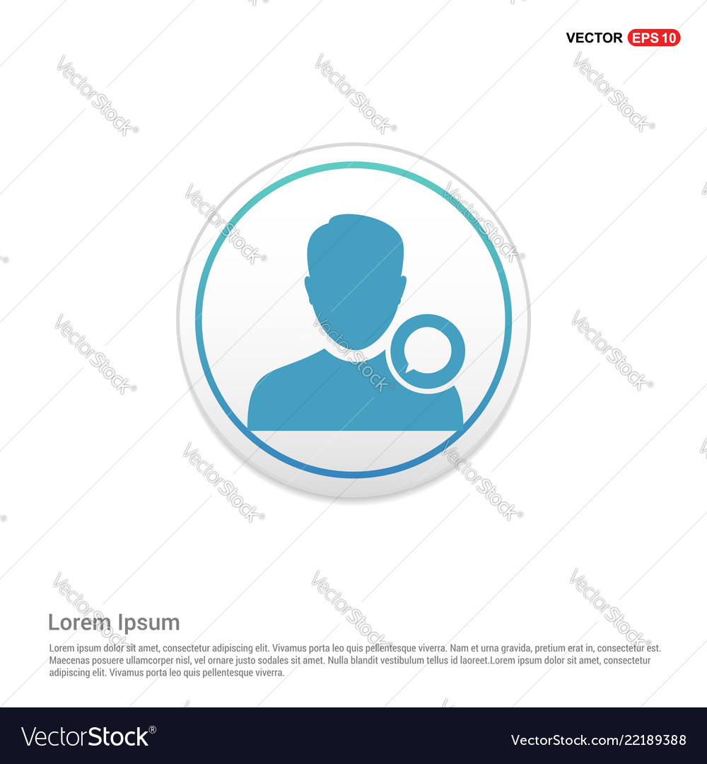 Chat user icon - white circle button vector image Chat user icon - white circle button