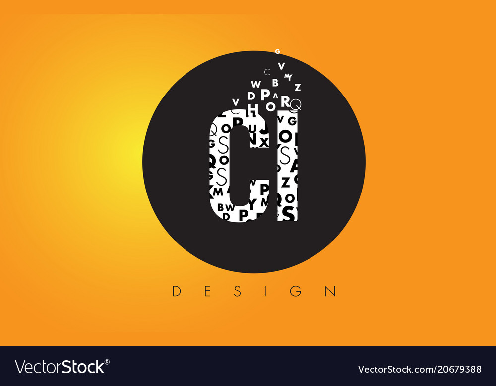 Ci c i logo made of small letters with black