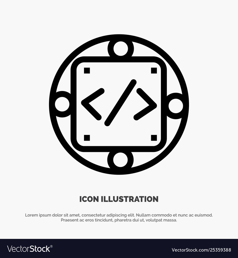 Code benutzerdefinierte Implementierung Management Produkt vector image Code benutzerdefinierte Implementierung Management Produkt