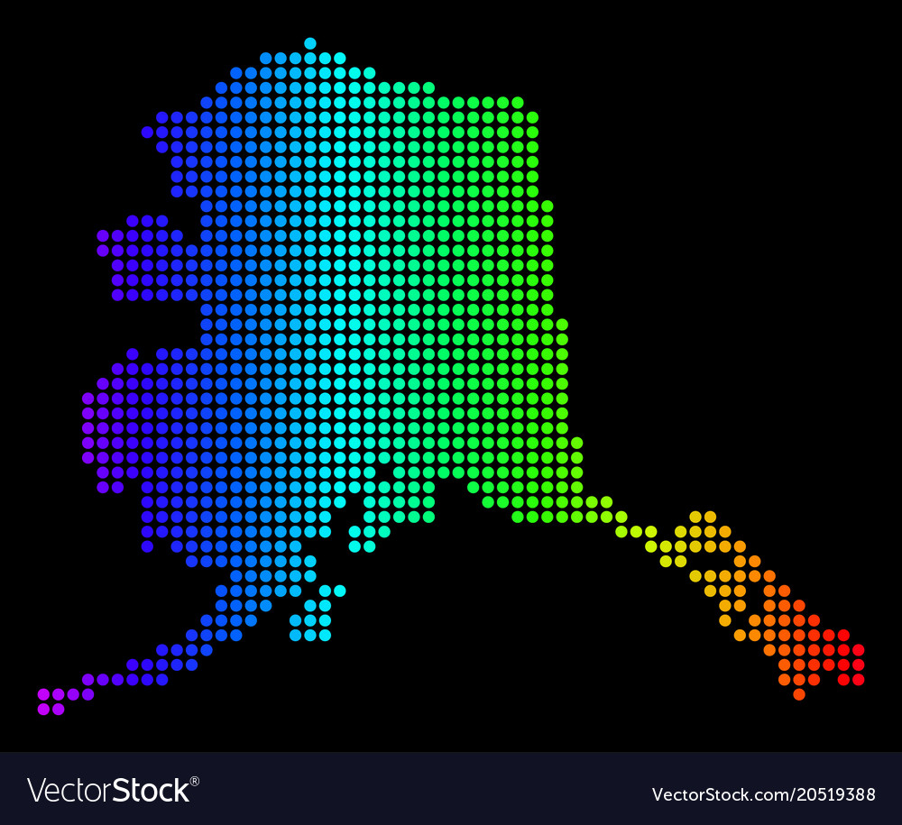 Dotted pixel spectrum alaska map