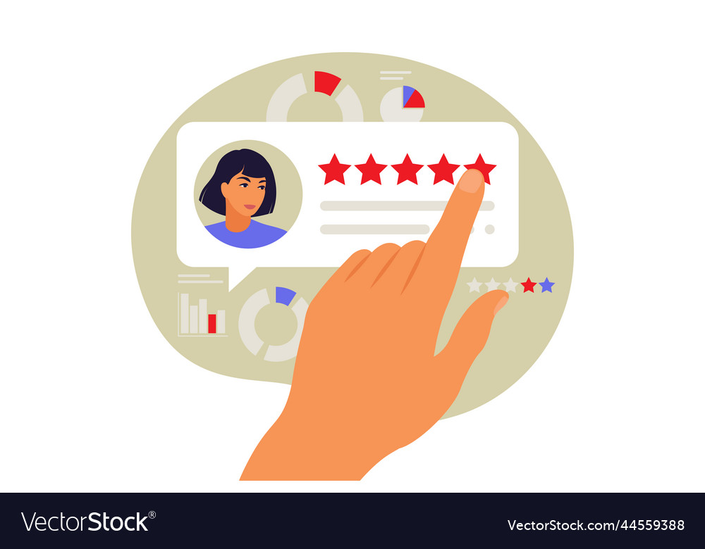 Feedback concept star rating flat