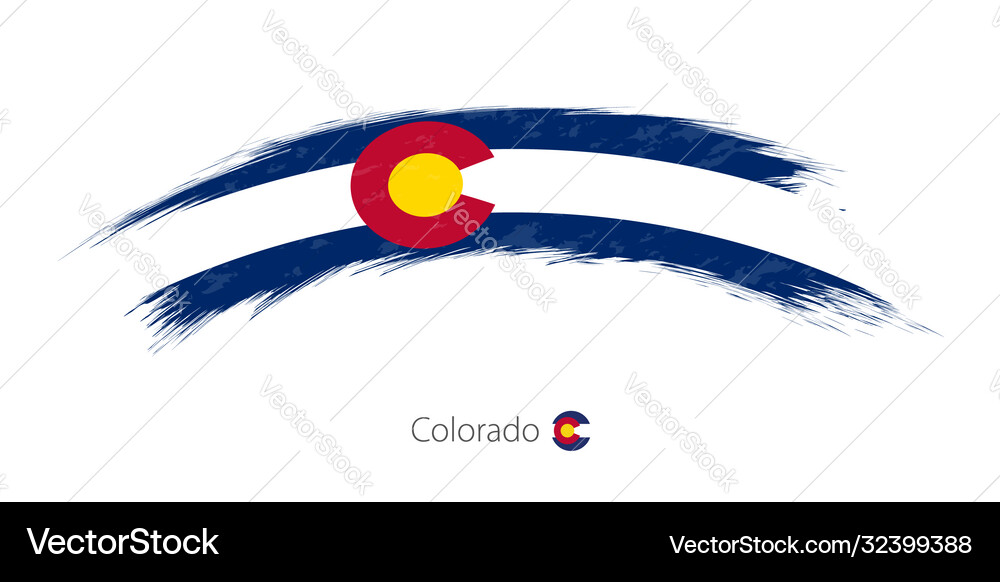 Flag colorado in rounded grunge brush stroke Vector Image
