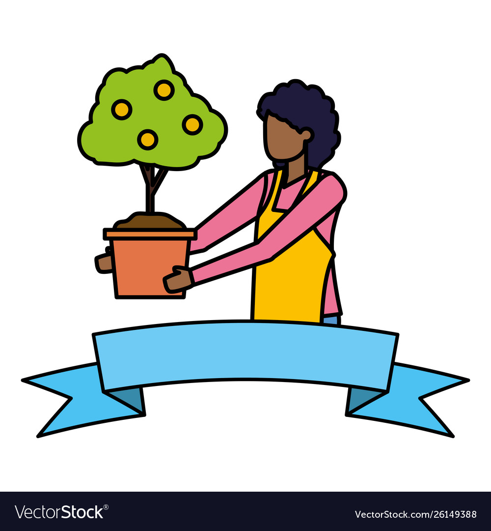 Gardener woman work gardening design