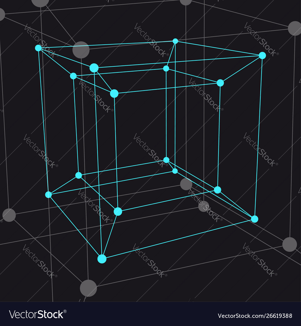 Hypercube 3d object vector image Hypercube 3d object