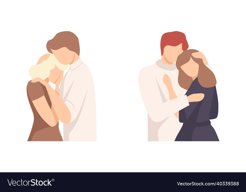 Man character supporting woman friend encouraging Vector Image