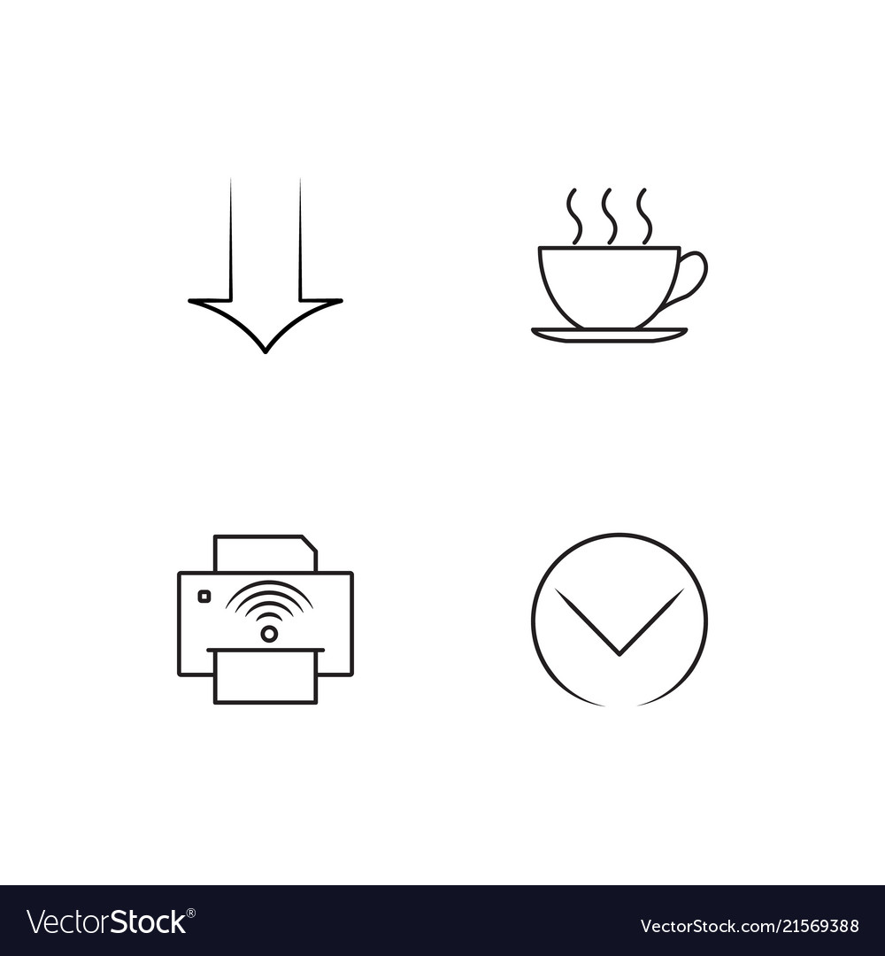 Office linear icons set simple outline