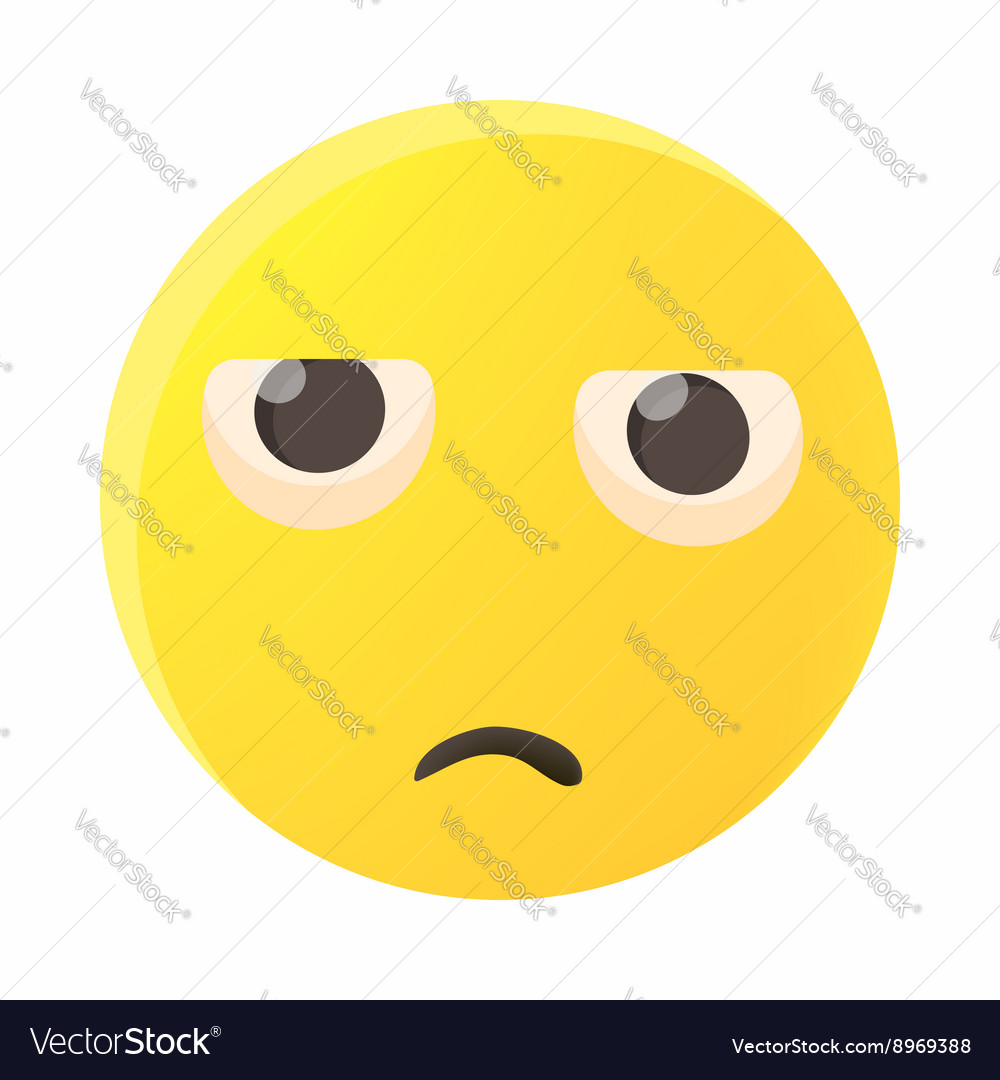 Sad emoticon icon cartoon style Royalty Free Vector Image