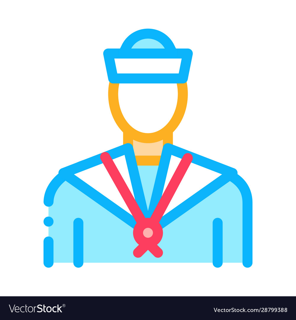 Sailor silhouette icon outline vector image Sailor silhouette icon outline