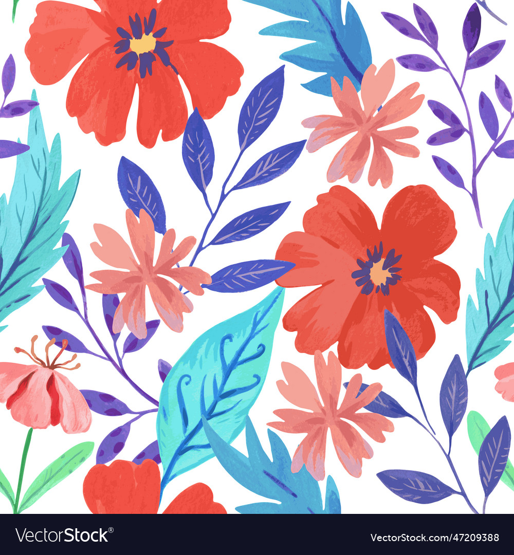 Seamless pattern with abstract red colorful