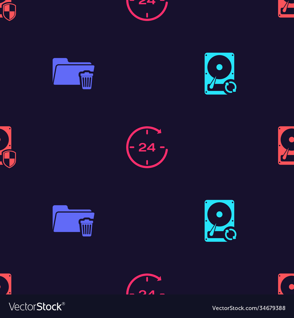 Set hard disk drive hdd sync refresh delete vector image Set hard disk drive hdd sync refresh delete