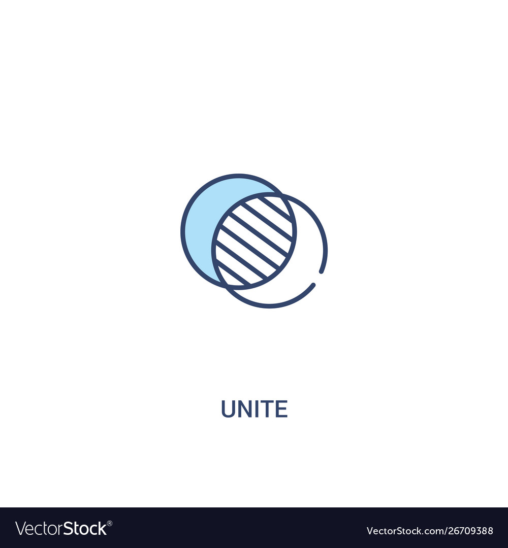 Unite concept 2 colored icon simple line element vector image Unite concept 2 colored icon simple line element