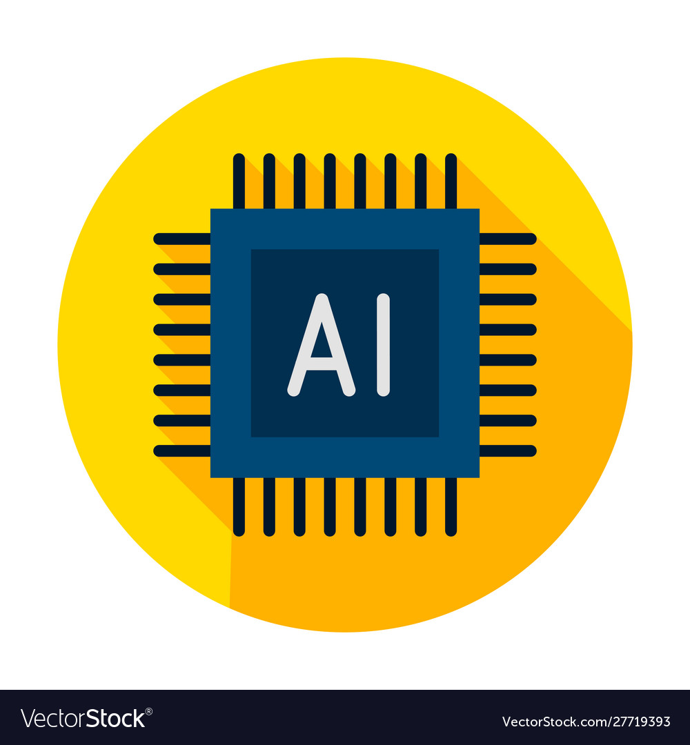 AI Microchip Icon - Circle Shape