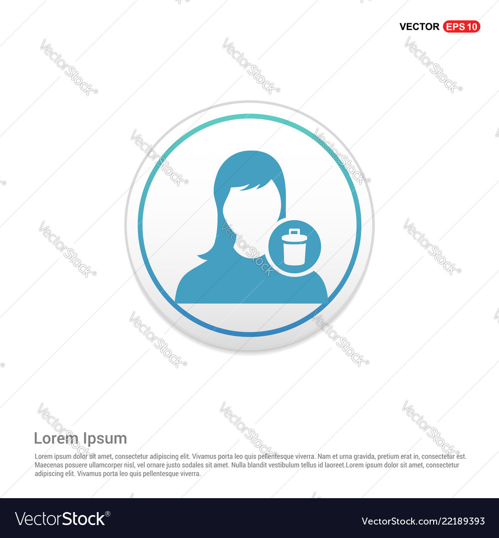 Delete user icon - white circle button vector image Delete user icon - white circle button