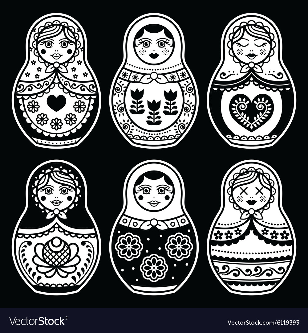 Black and 2025 white nesting dolls