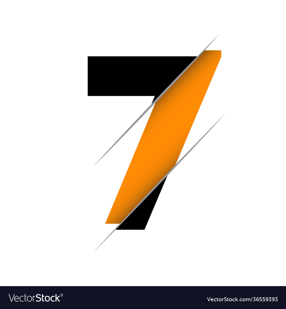 Number seven made from colorful numbers - check vector image Number seven made from colorful numbers - check