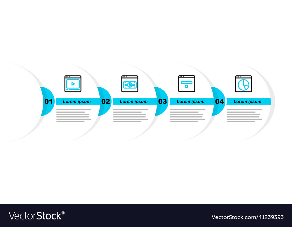 Set line graph chart infographic search engine