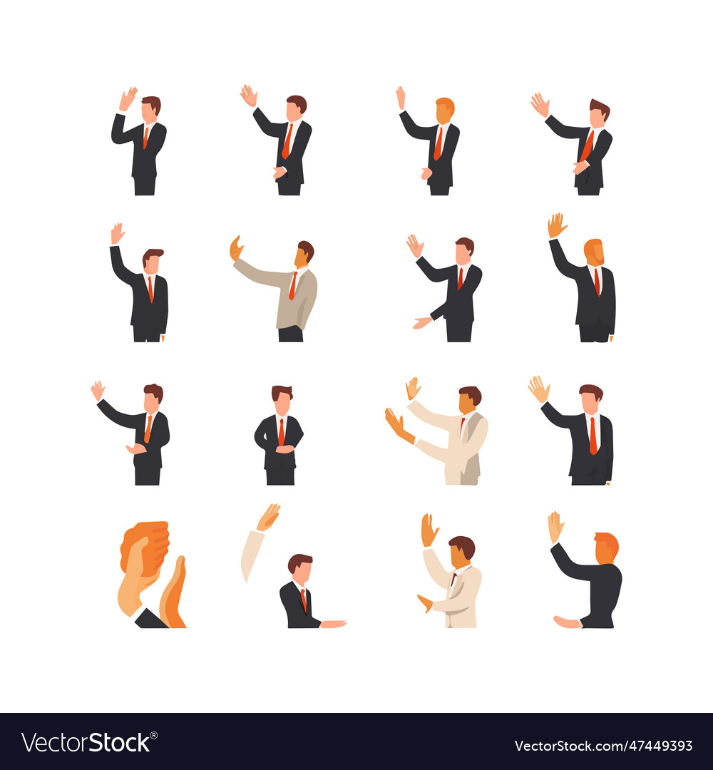 Set of hands showing different gestures palm Vector Image Set of hands showing different gestures palm