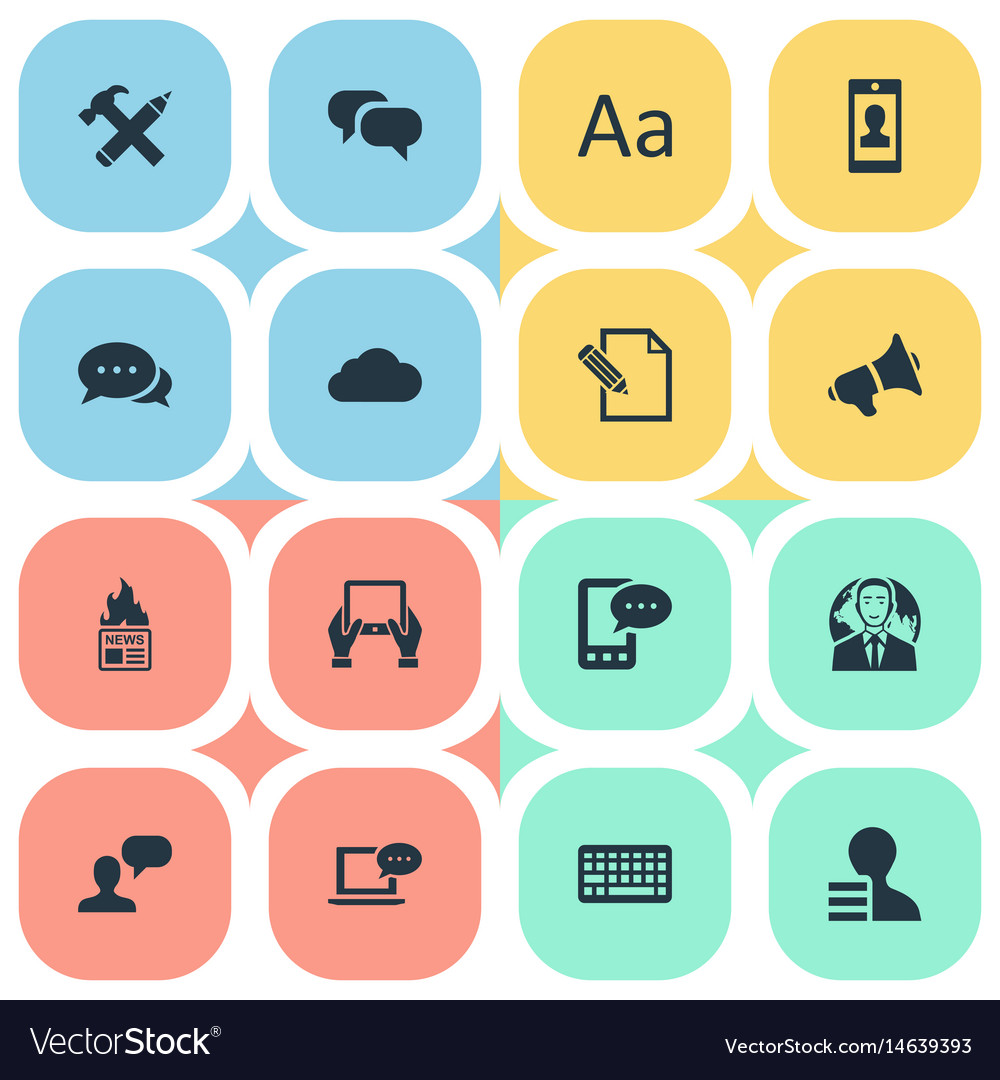 Set of simple blogging icons