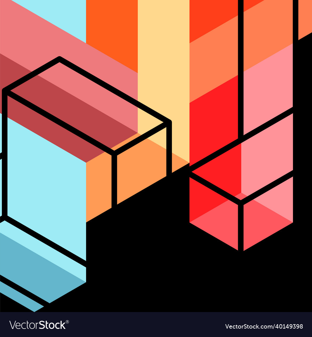 Abstract background 3d cubes cubic elements vector image Abstract background 3d cubes cubic elements