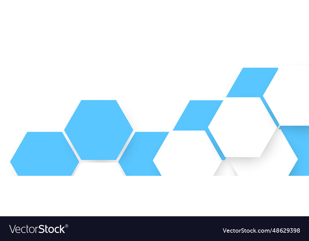 Abstract white and blue pattern hexagon Royalty Free Vector