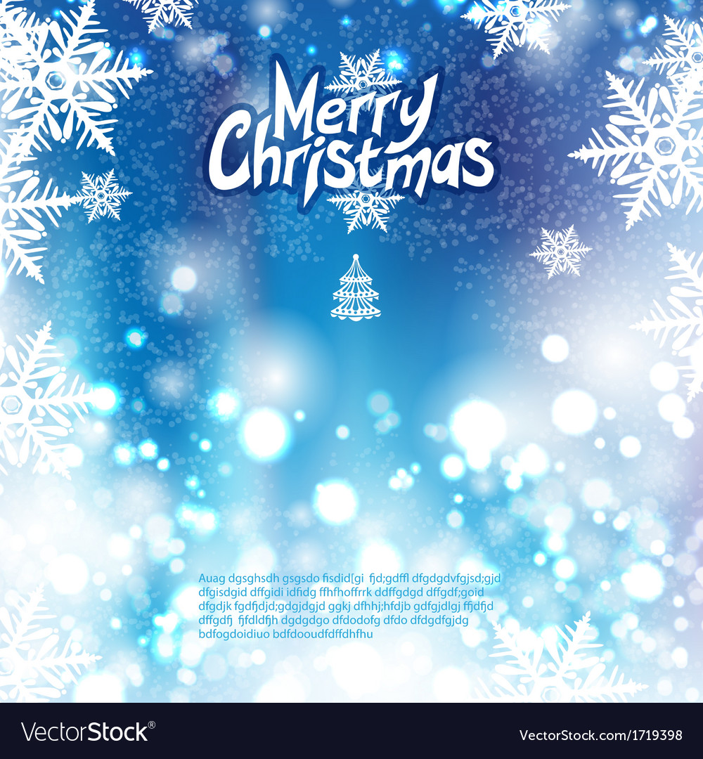 Blue christmas bokeh background Royalty Free Vector Image