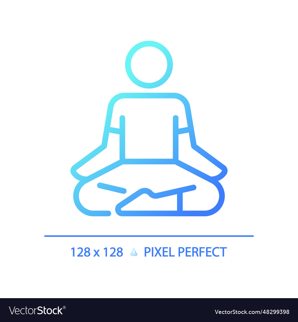 Blue gradient lotus position linear icon