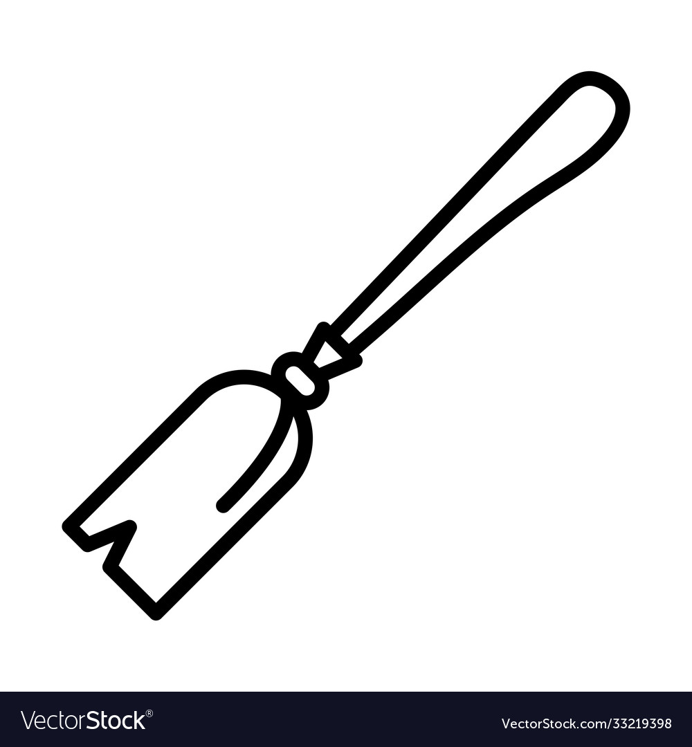 Broom wooden handle tool cleaning linear icon Vector Image