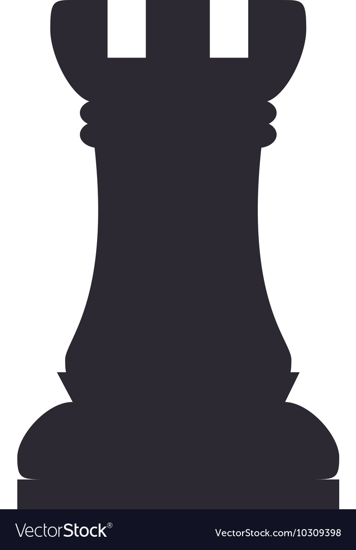 Silhouette of a rook chess piece Royalty Free Vector Image, rook chess