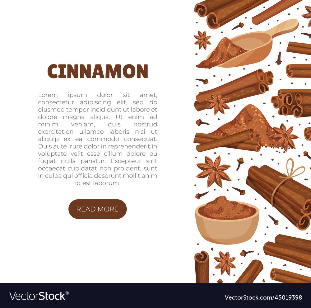 Cinnamon design with aromatic spice sticks