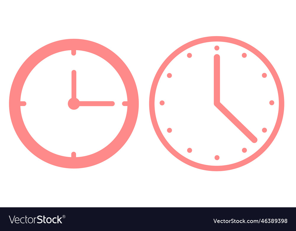 Clock icon set task time and watch