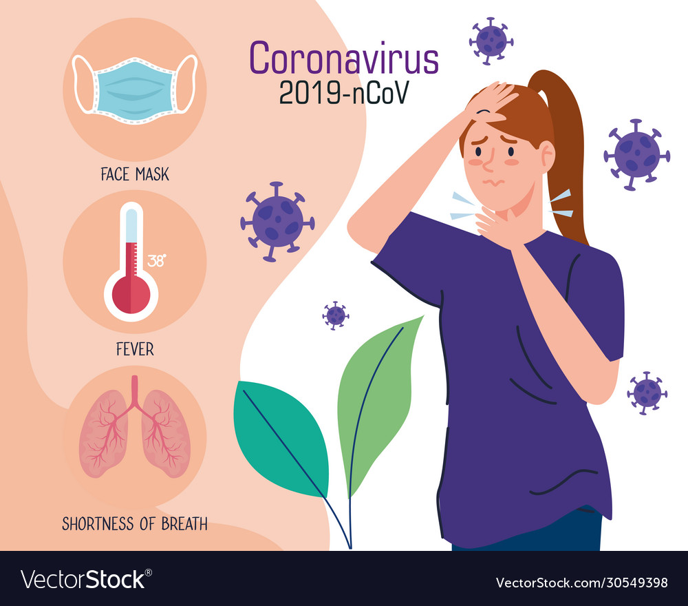 Coronavirus 2019 ncov infographic and woman