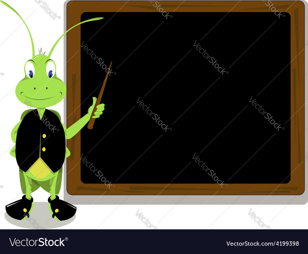 Cricket and blackboard