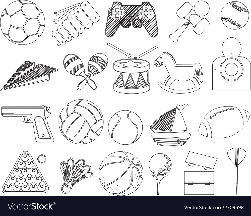 Different toys Royalty Free Vector Image - VectorStock