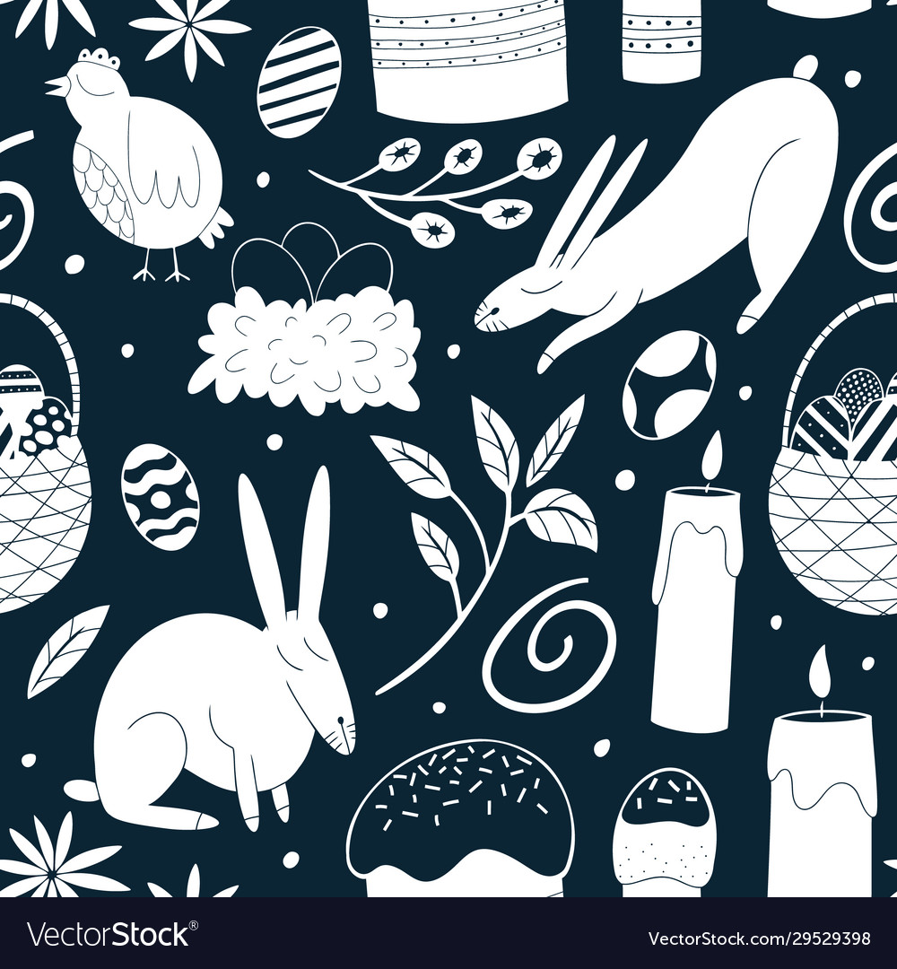 Happy easter seamless pattern spring holiday vector image Happy easter seamless pattern spring holiday